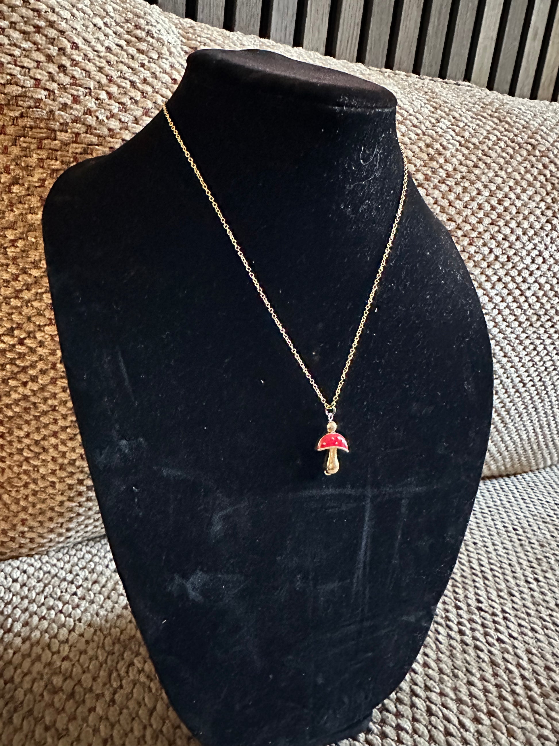 Red mushroom necklace