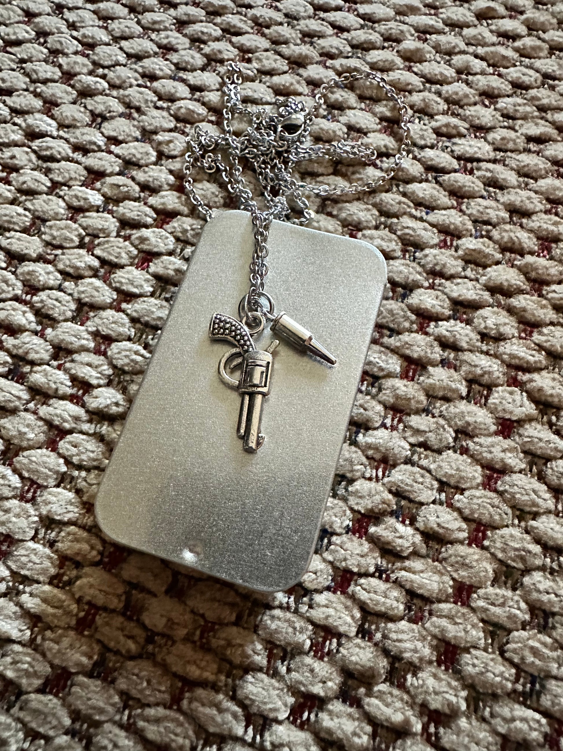Bullet and gun necklace