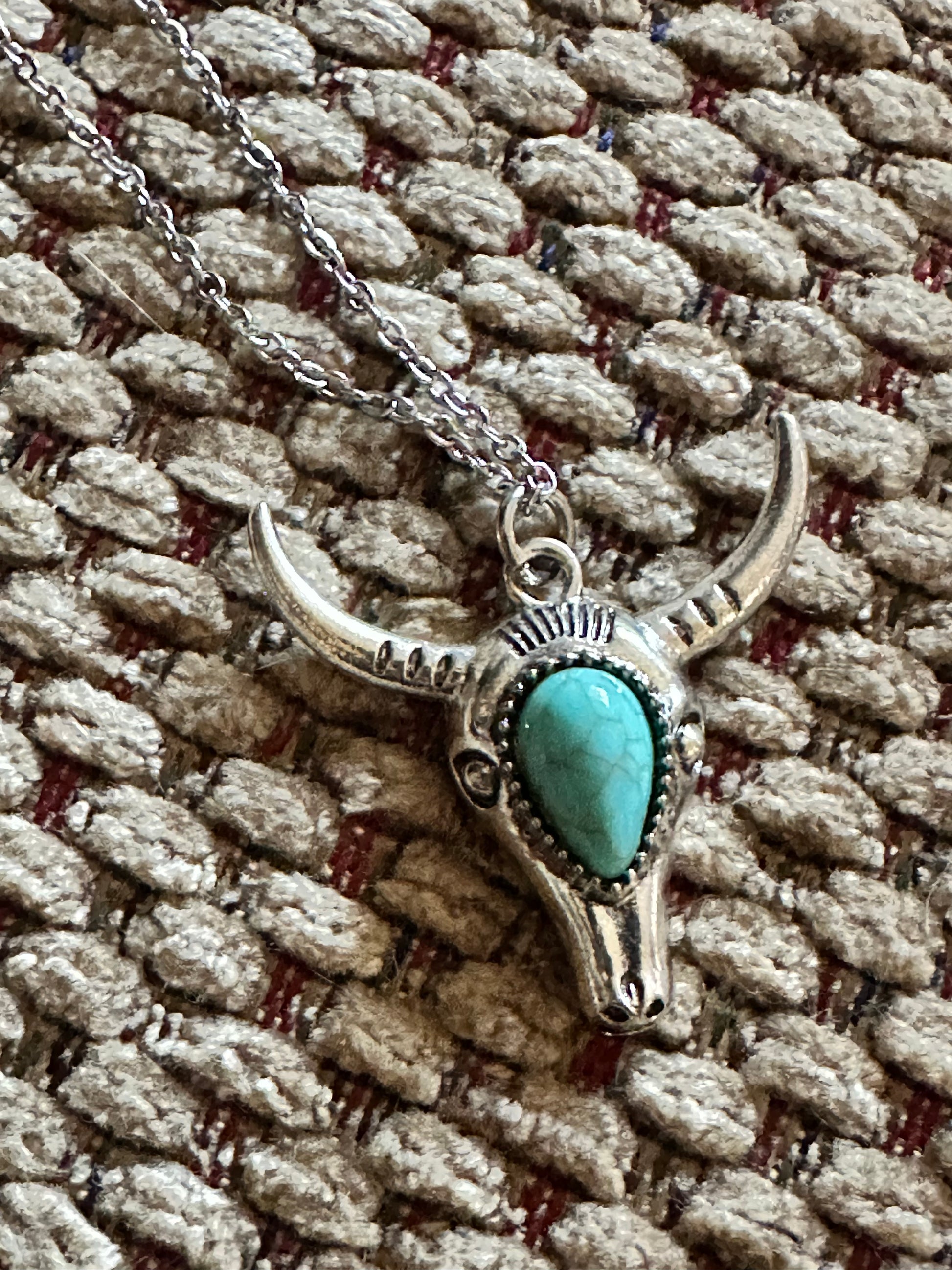 Turquoise bull necklace