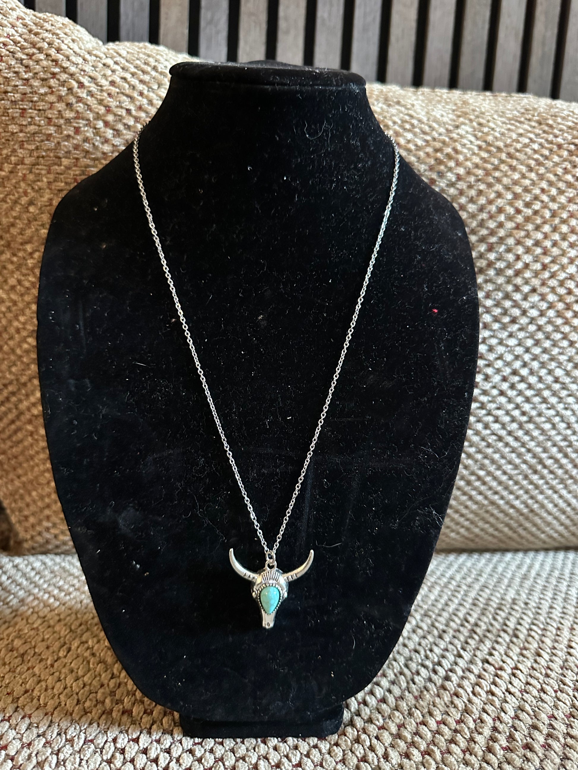 Turquoise bull necklace