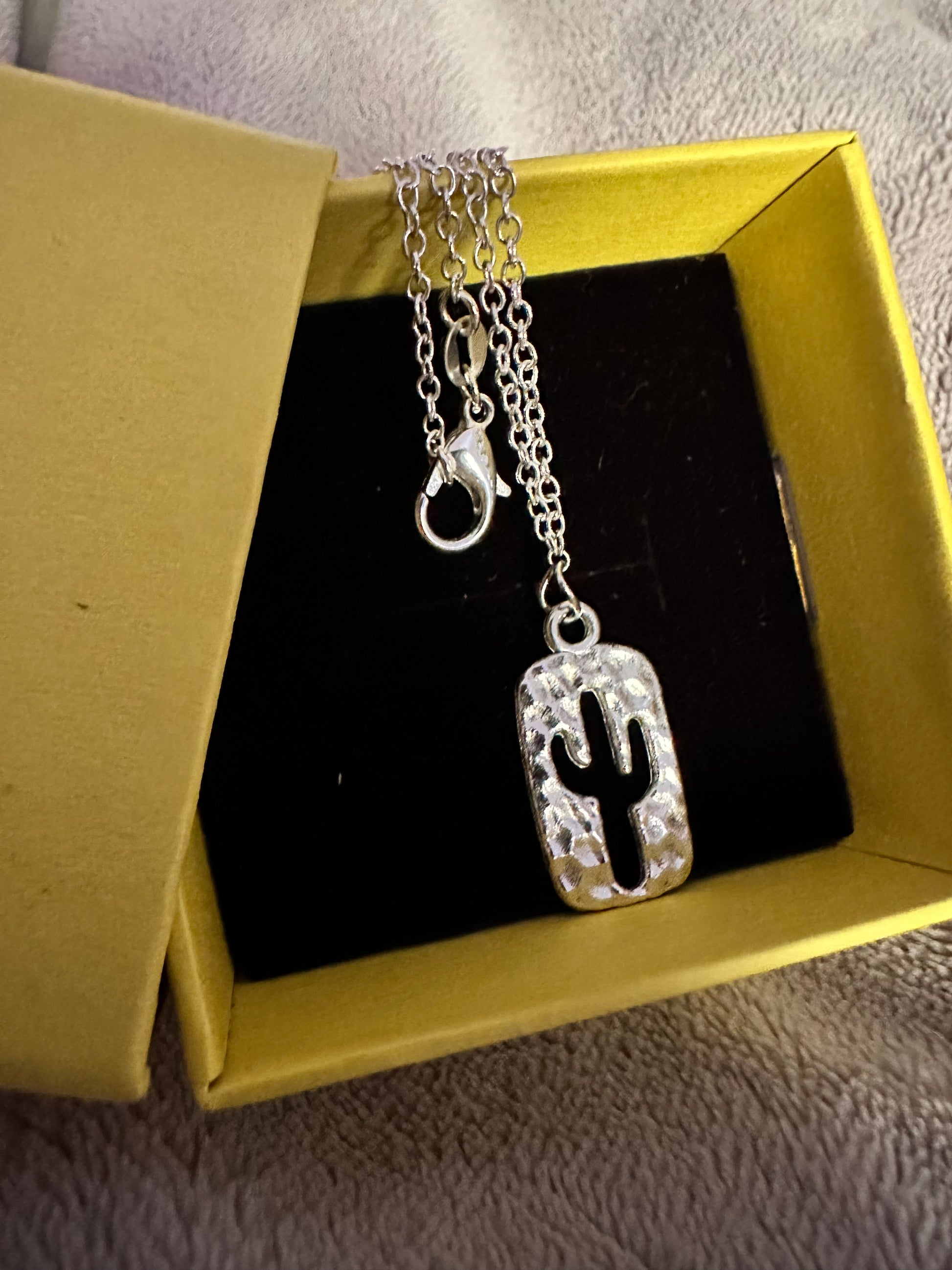 Cactus shield necklace