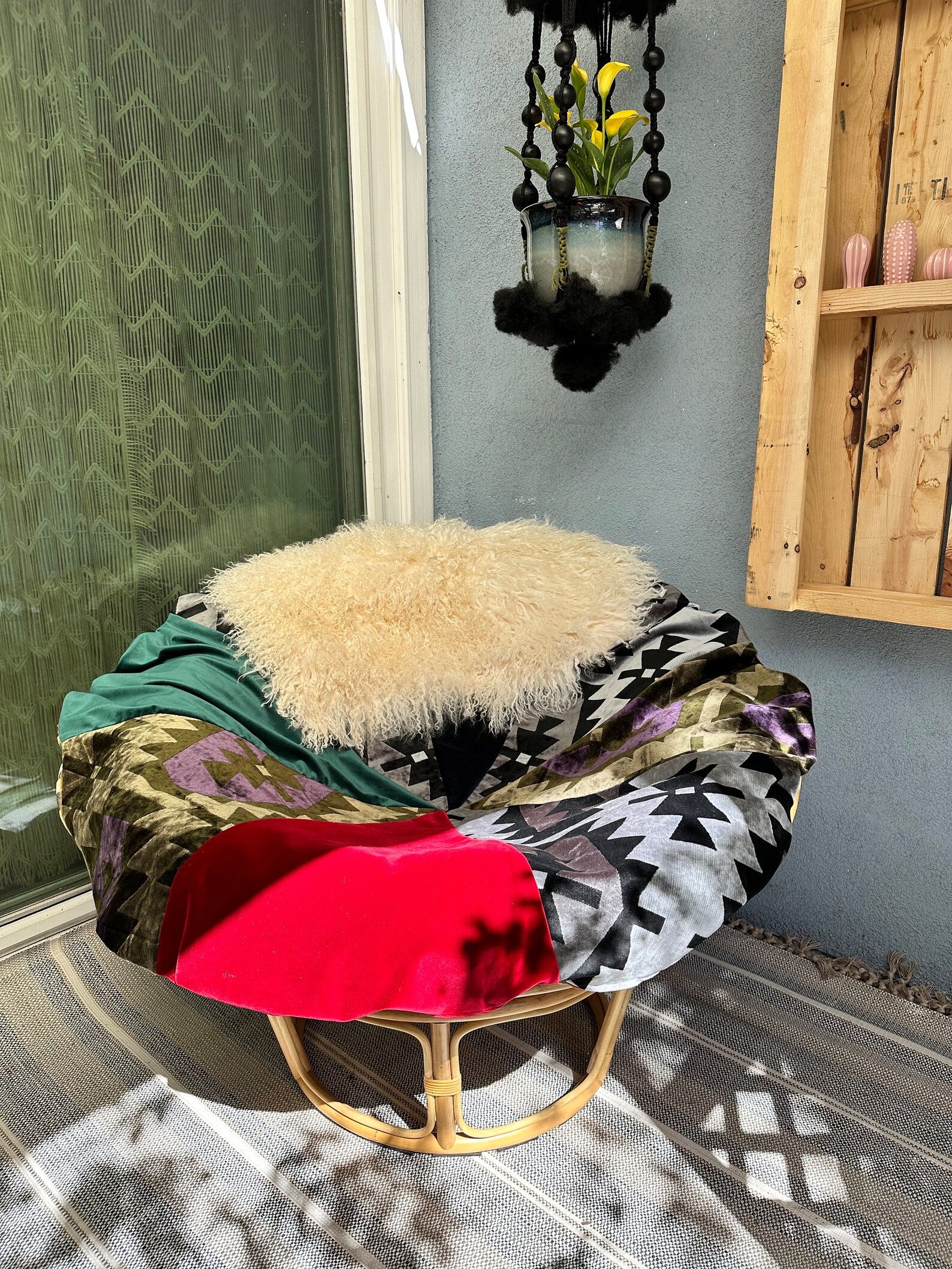 Velvet Patch papasan cover