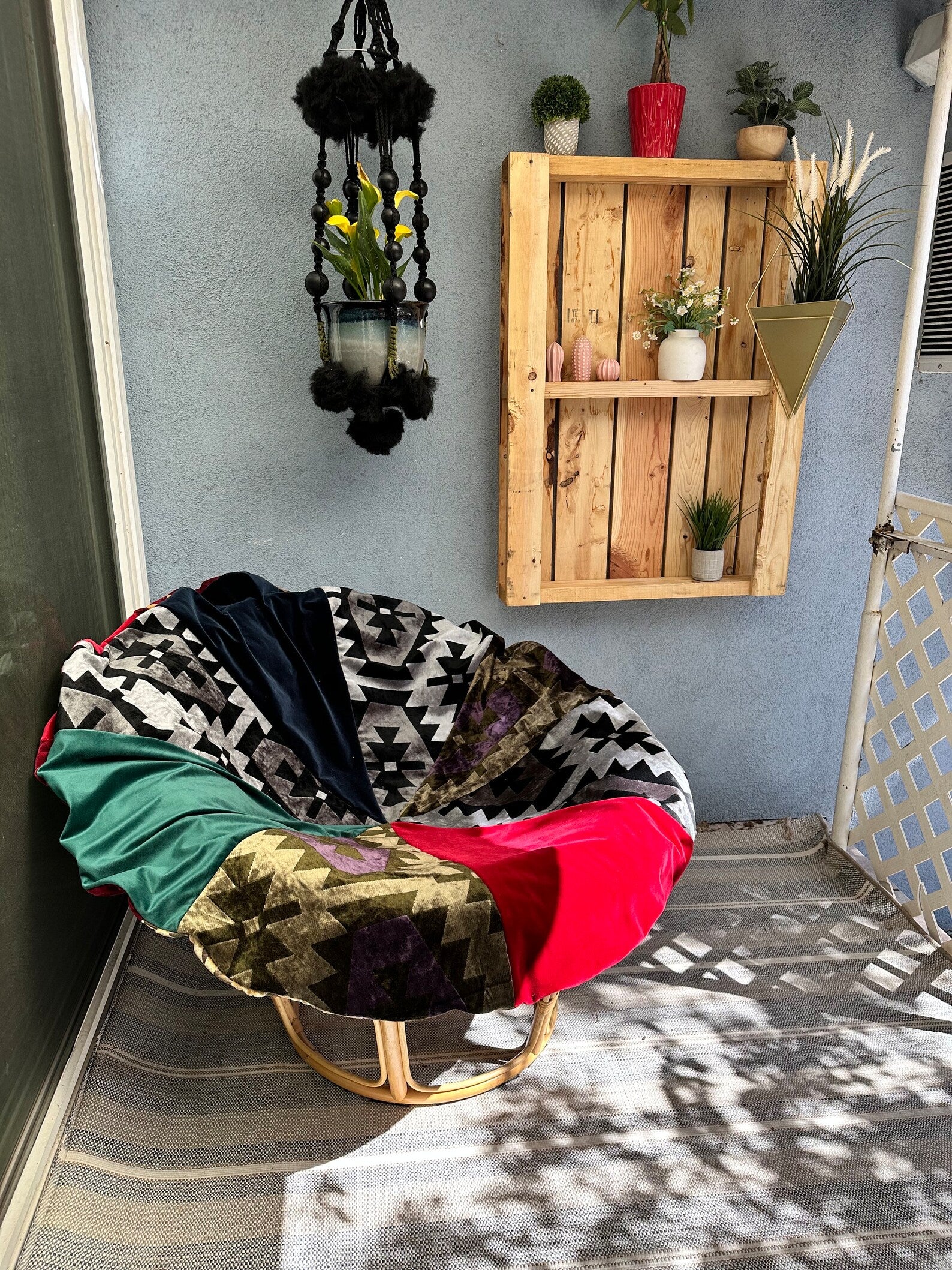 Velvet Patch papasan cover