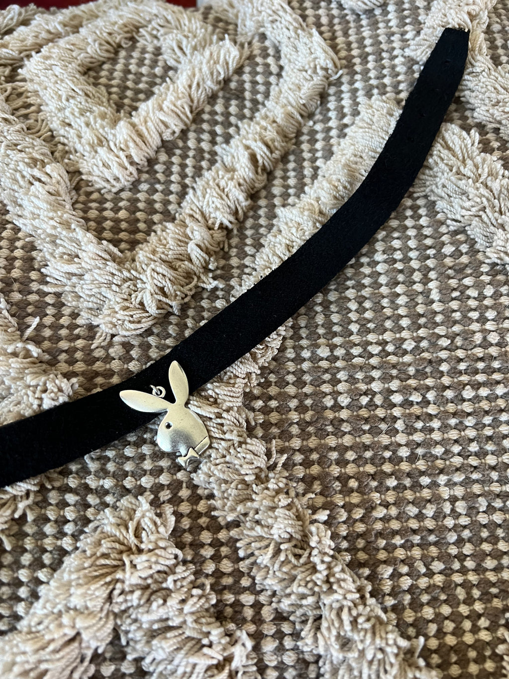 Black leather Playboy bunny choker